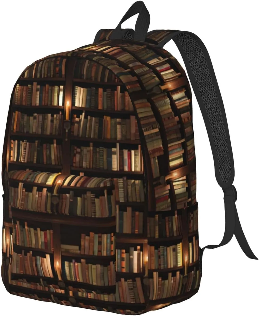 Library Bookshelf Book Canvas Casual Lightweight Duffel Bag, Fashion Duffel Bag, Unisex Travel Backpack