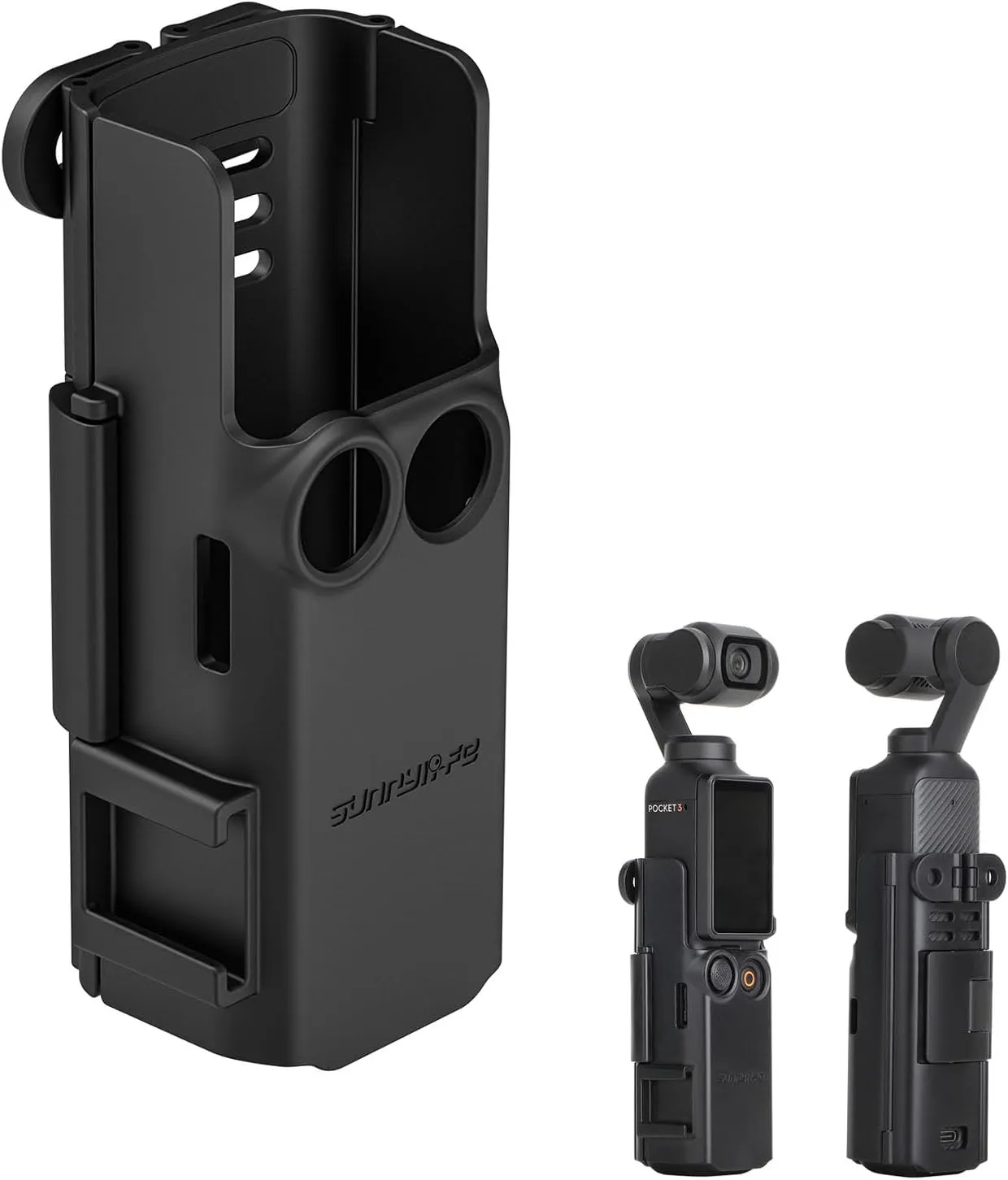 LICHIFIT Multi-Functional Expansion Adapter Mount for DJI OSMO Pocket 3 Camera Bracket Frame Case Protective Cage Holder with Cold Shoe and Foldable Two-Prong Interface