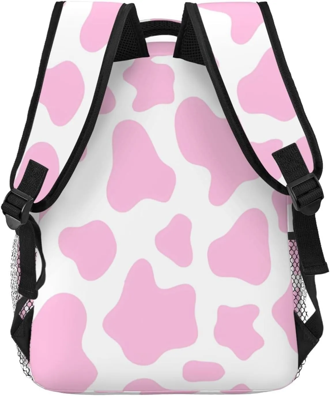 Light Pink Strawberry Cow Print Casual Backpack Sport Backpacks Work Travel Rucksack Lightweight Laptop Daypack Adjustable Straps Bags with Pockets for Cycling Hiking