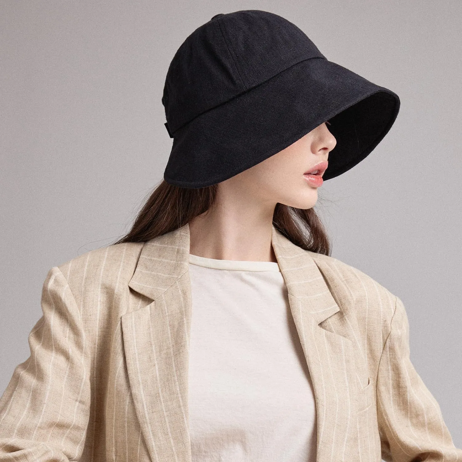 Linen Victorian Bonnet Hat Sun Cap, Foldable Summer Visor | New Katy