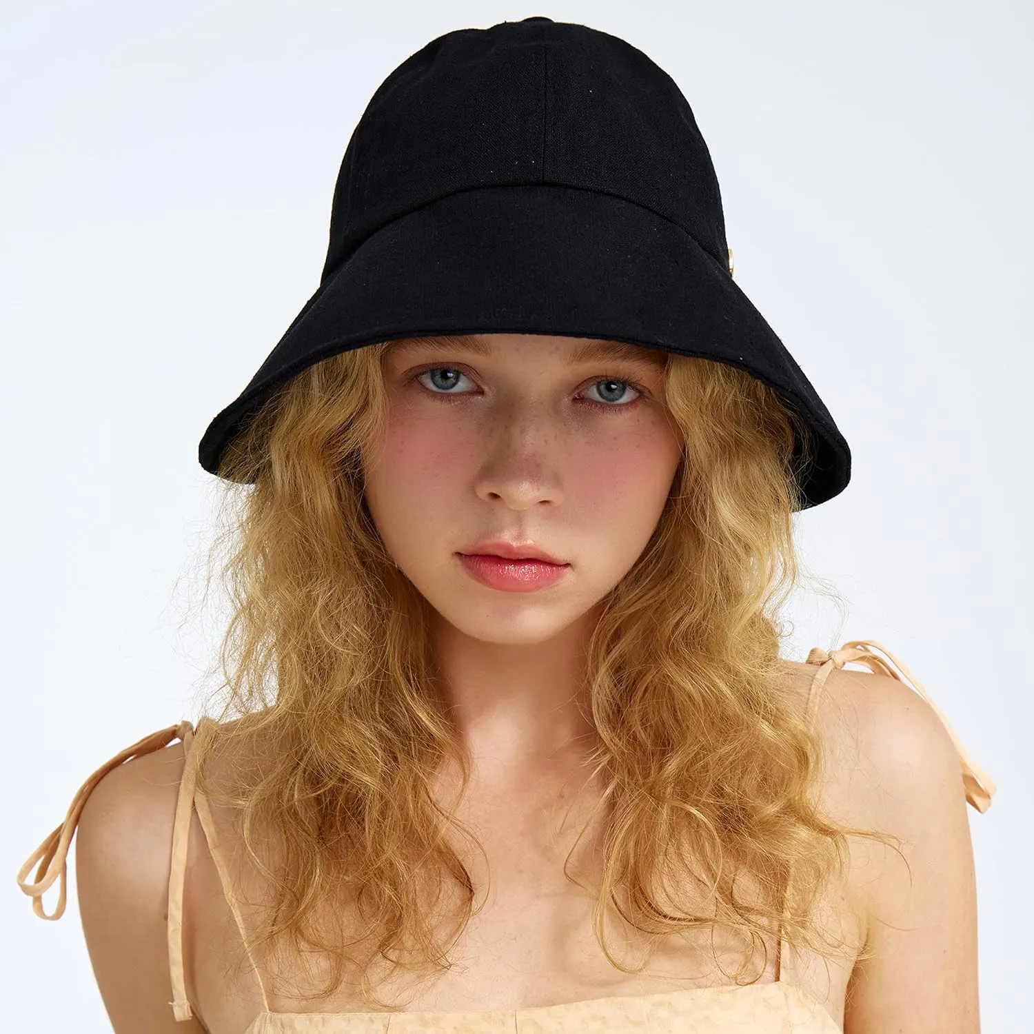 Linen Victorian Bonnet Hat Sun Cap, Foldable Summer Visor | New Katy