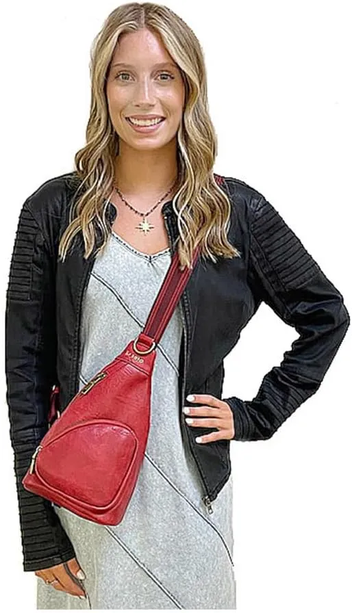 Liz Soto Lori Sling Bag for Women - Chest Bag for Women, Vegan Leather Travel Sling Bag, Small Sling Backpack Purse