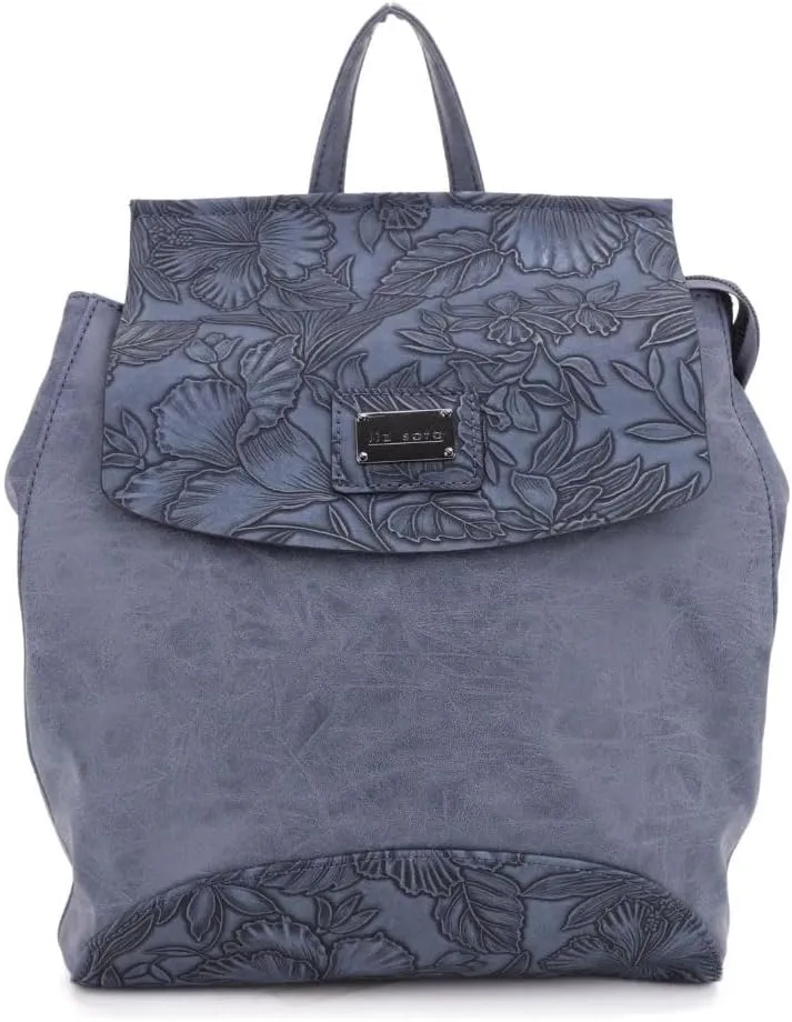 Liz Soto Nicole Navy Backpack Purse for Women - Convertible Back Pack Purse and Crossbody Bag for Women in Vegan Leather