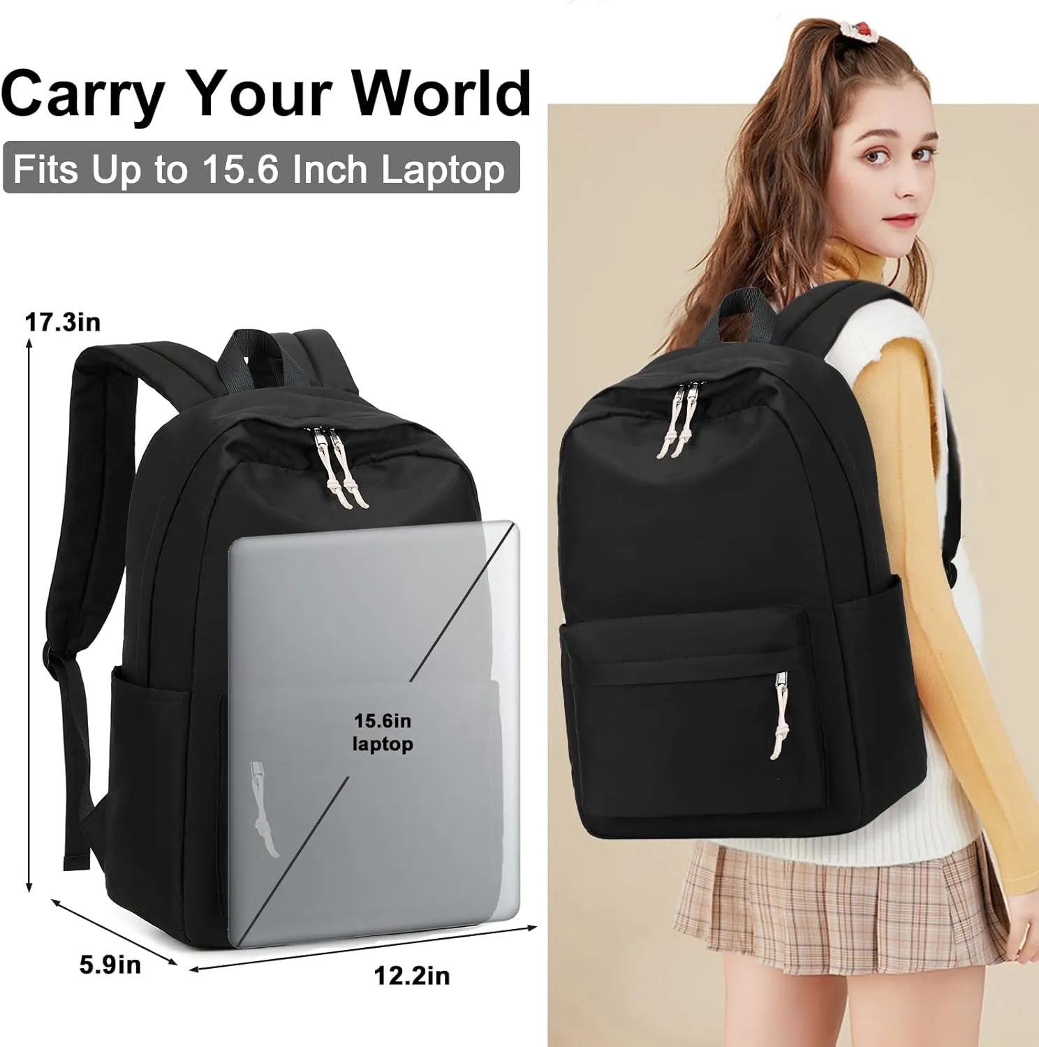 LOIDOU Backpack for Girls School Backpacks Bookbags for Elementary Middle School Women Laptop Backpacks