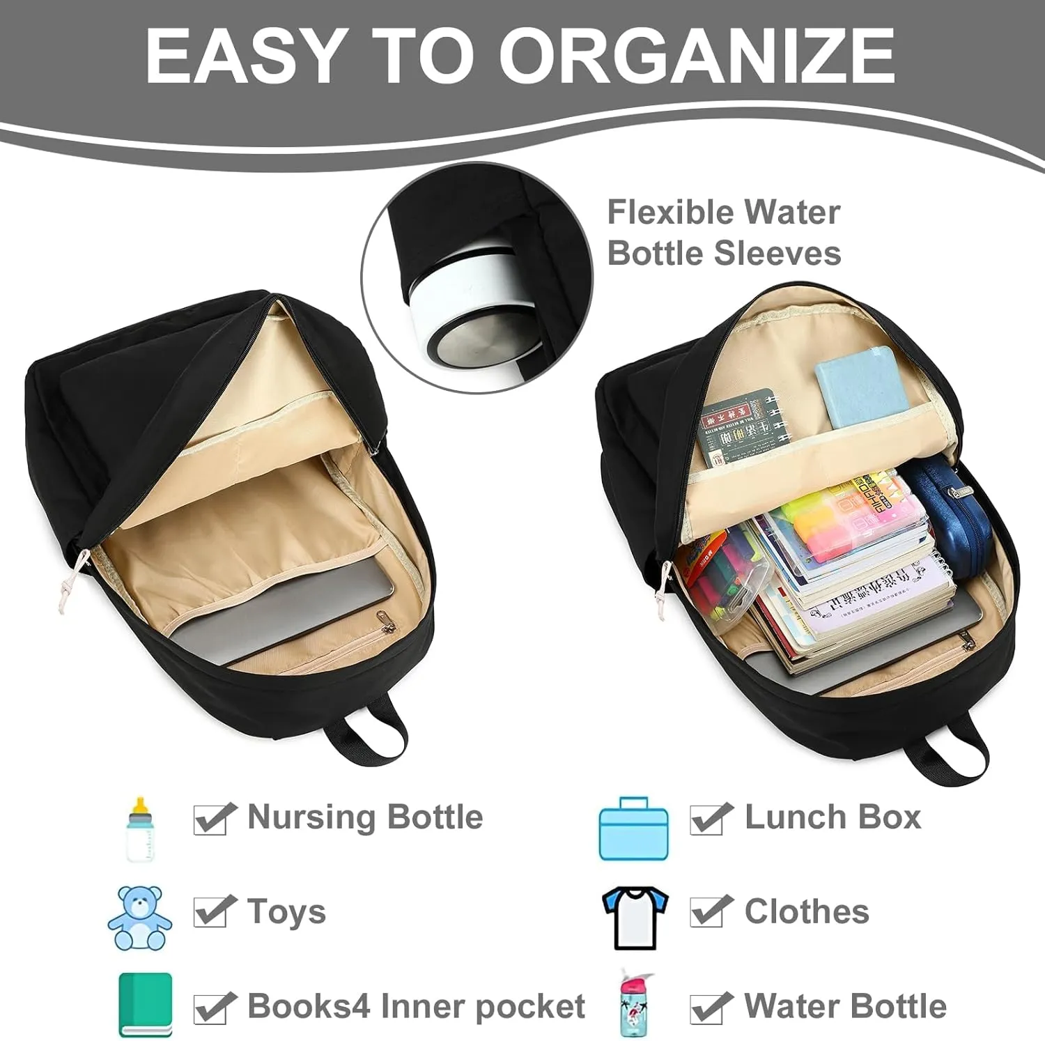 LOIDOU Backpack for Girls School Backpacks Bookbags for Elementary Middle School Women Laptop Backpacks