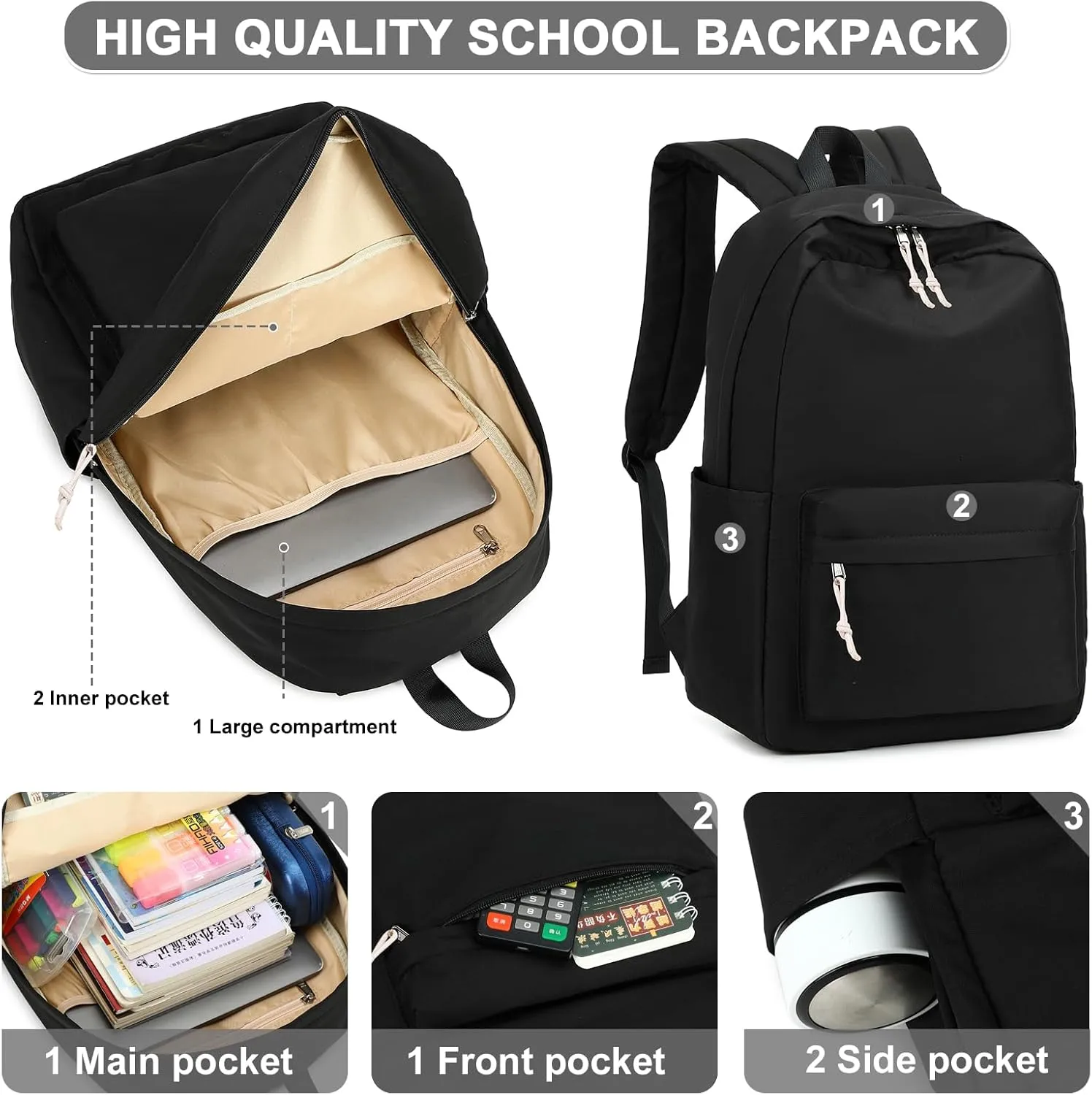 LOIDOU Backpack for Girls School Backpacks Bookbags for Elementary Middle School Women Laptop Backpacks