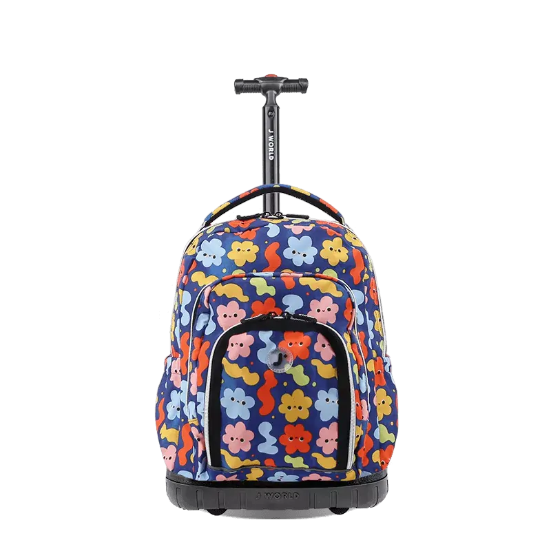 Lollipop Kids Rolling Backpack With Lunch Bag (16 Inch) in Baby Cloud