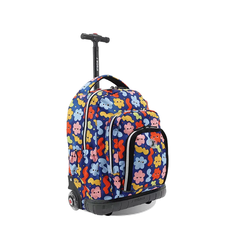Lollipop Kids Rolling Backpack With Lunch Bag (16 Inch) in Baby Cloud