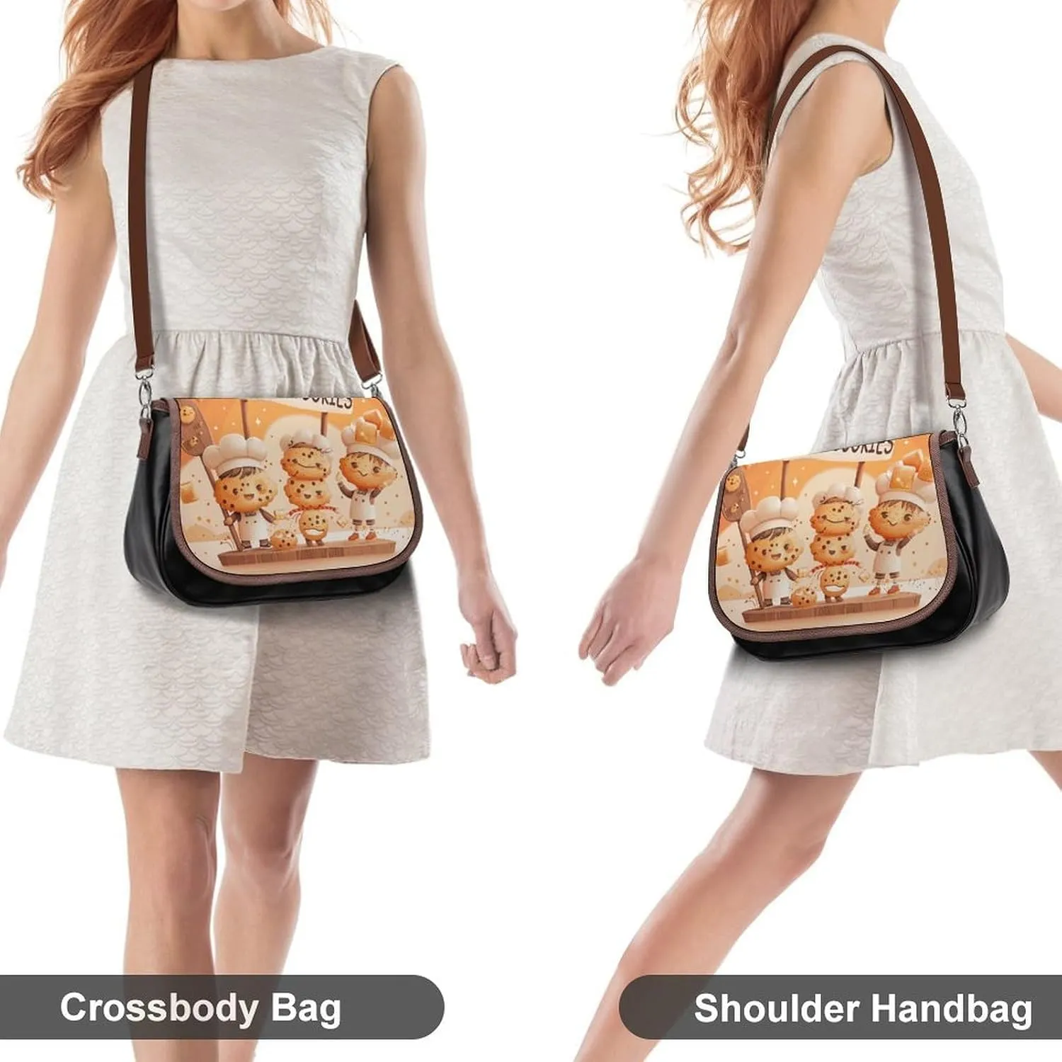 London Elements Pattern Crossbody Bags for Women Travel Shoulder Bag Small Leather Cross Body Handbags
