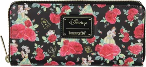 Loungefly Disney Beauty And The Beast Belle Roses Zip Around Wallet