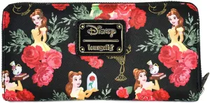 Loungefly Disney Beauty And The Beast Flowers And Friends Zip Around Wallet