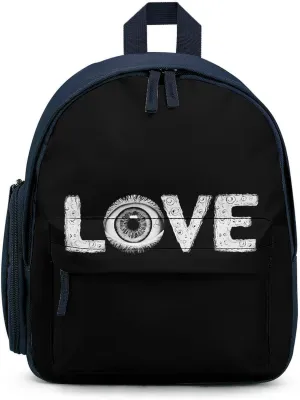Love Horror Eyeballs Cute Backpack Basic Adjustable Bag Simple Small Daypack Camping Park Blue-style