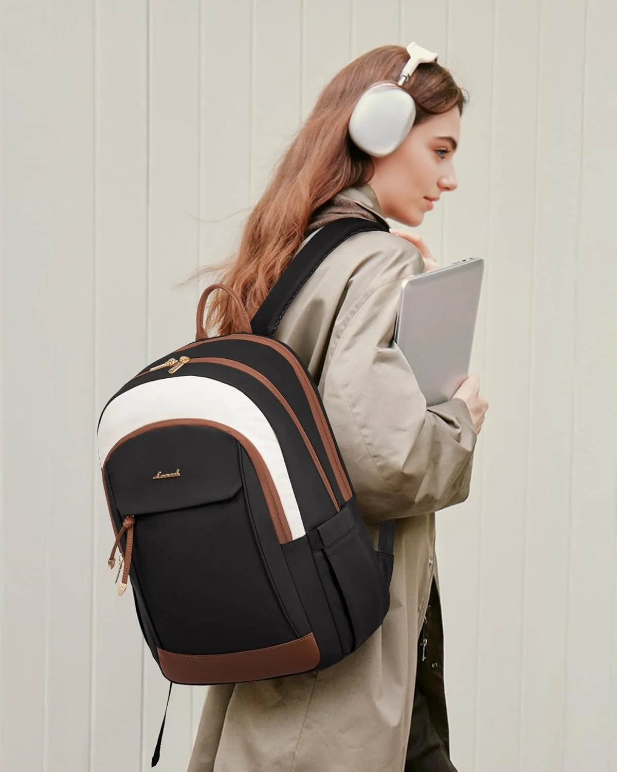 LOVEVOOK Backpack for Women, 17.3 inch Laptop Backpacks for Travel Work College, Large Capacity Water-Repellent Anti Theft Computer Bags Woman with Laptop Compartment College Essentials