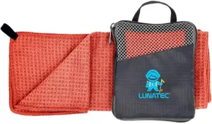 Lunatec Premium Waffle Weave Microfiber Travel Towel. Quick Drying Travel Essential Camping Towel.
