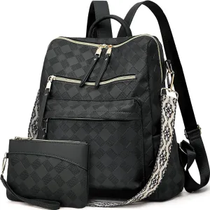 Makes Backpack Purse for Women PU Leather Travel Satchel Handbag Convertible Design Bag with Purse 2 Piece 13 Inch