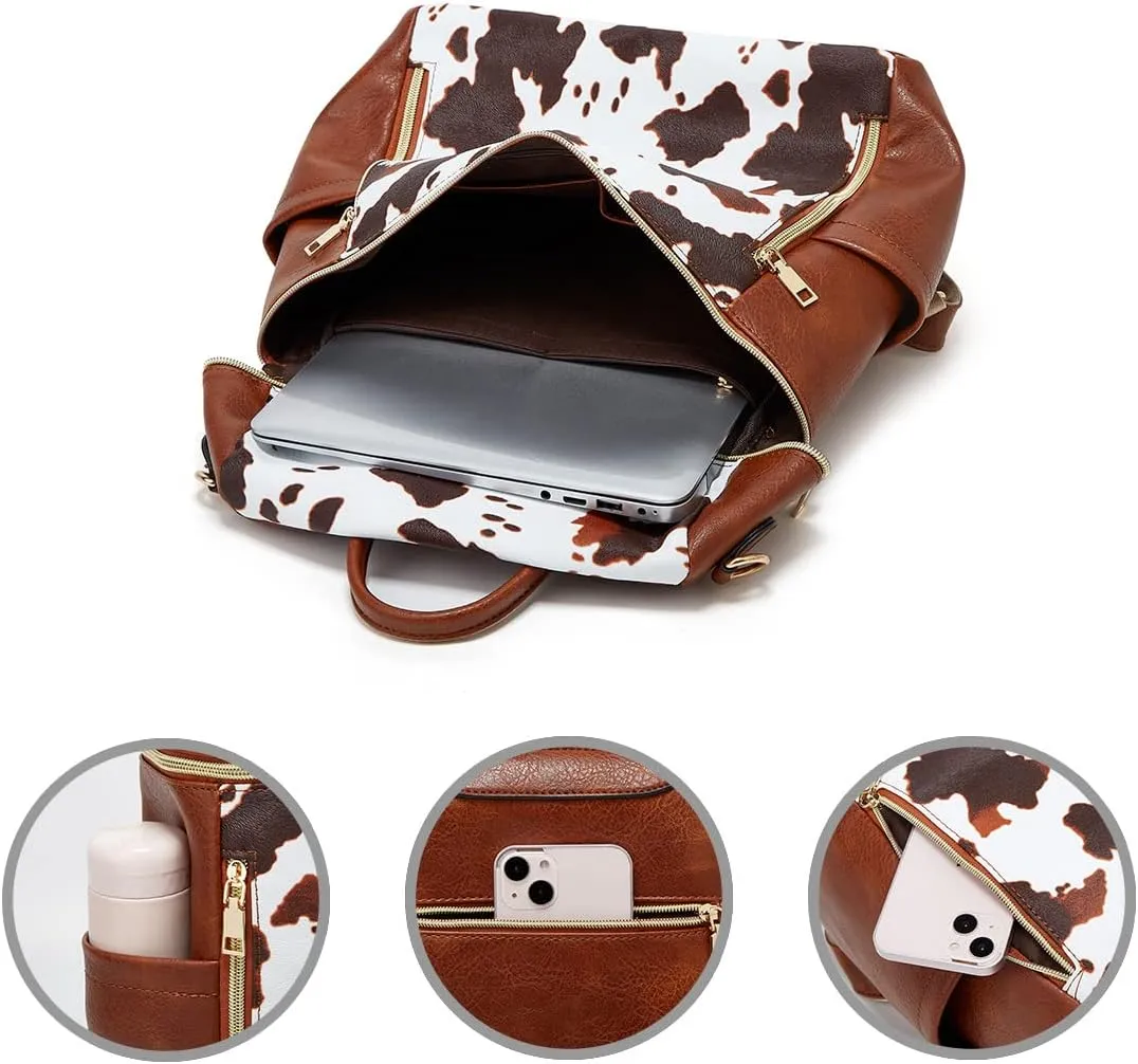 Makes Backpack Purse for Women PU Leather Travel Satchel Handbag Convertible Design Bag with Purse 2 Piece