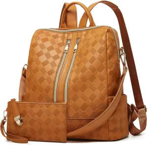 Makes Backpack Purse for Women PU Leather Travel Satchel Handbag Convertible Design Bag with Purse 2 Piece