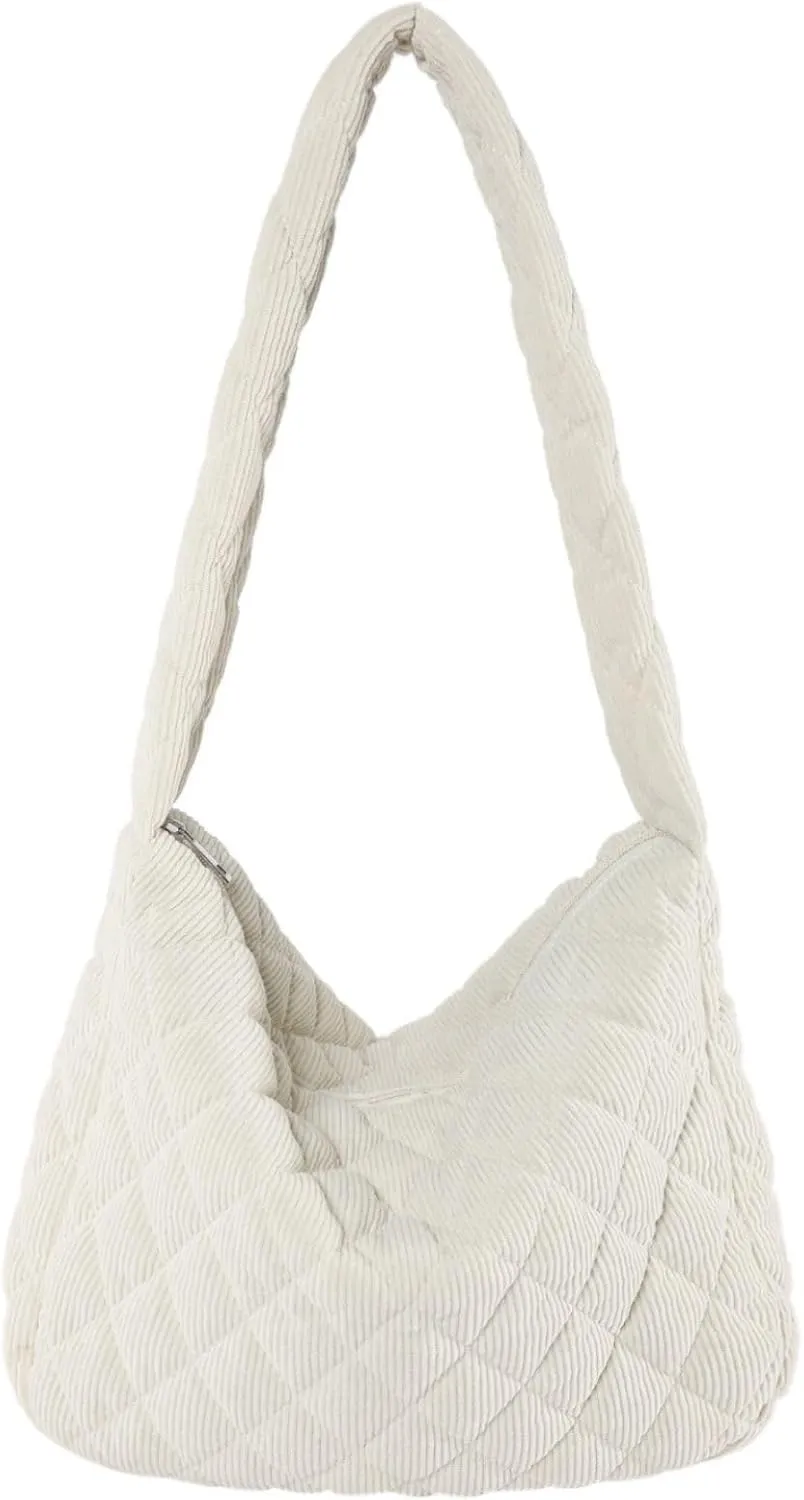 Makukke Corduroy Tote Bag - Women's Shoulder Handbag - Big Capacity Hobo - Casual Work Shopping