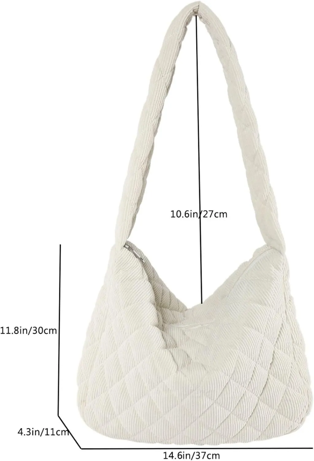 Makukke Corduroy Tote Bag - Women's Shoulder Handbag - Big Capacity Hobo - Casual Work Shopping