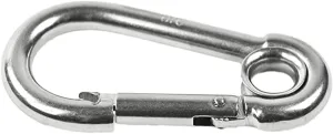 MARINE CITY Carabiner Clip Snap Hook with Ring - 316 Stainless Steel, Ideal for Climbing, Fishing, Hiking, Boating, Sailing, Camping