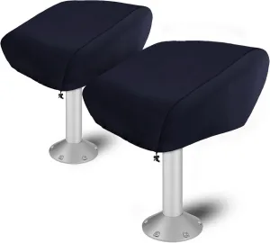 Marine Grade Boat Folding Chair Cover(2 Pack),HUV Resistant Chair Covers for Yacht, Fishing Boat & Kayak (Black, 24" L x 22" W x 25")