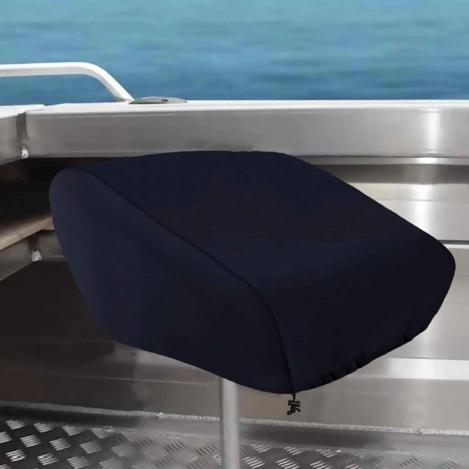 Marine Grade Boat Folding Chair Cover(2 Pack),HUV Resistant Chair Covers for Yacht, Fishing Boat & Kayak (Black, 24" L x 22" W x 25")