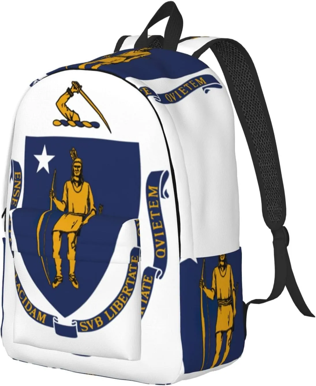 Massachusetts State Flag print Backpack Travel Backpacks for Women Men College Backpack Computer Bag for Travel