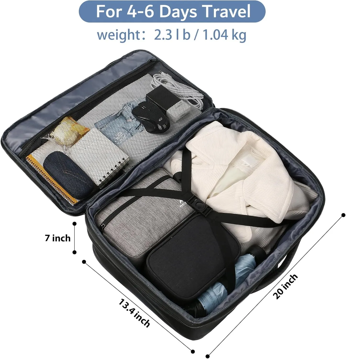 MATEIN 45L Travel Backpack, Large Carry on Backpack for Men Women, Water Resistant Lightweight Expandable Daypack, Business Weekender Backpacks, Gifts for People who Travel, Black