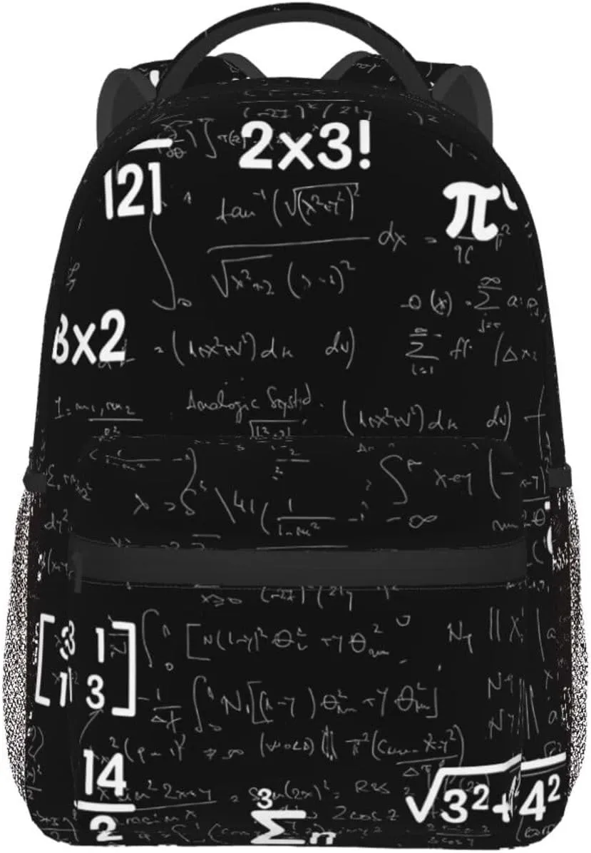 Math Equations Notations Chalkboard Backpacks 15 Inch Laptop Backpack Multipurpose Double Shoulder Bag For Men Women Gifts