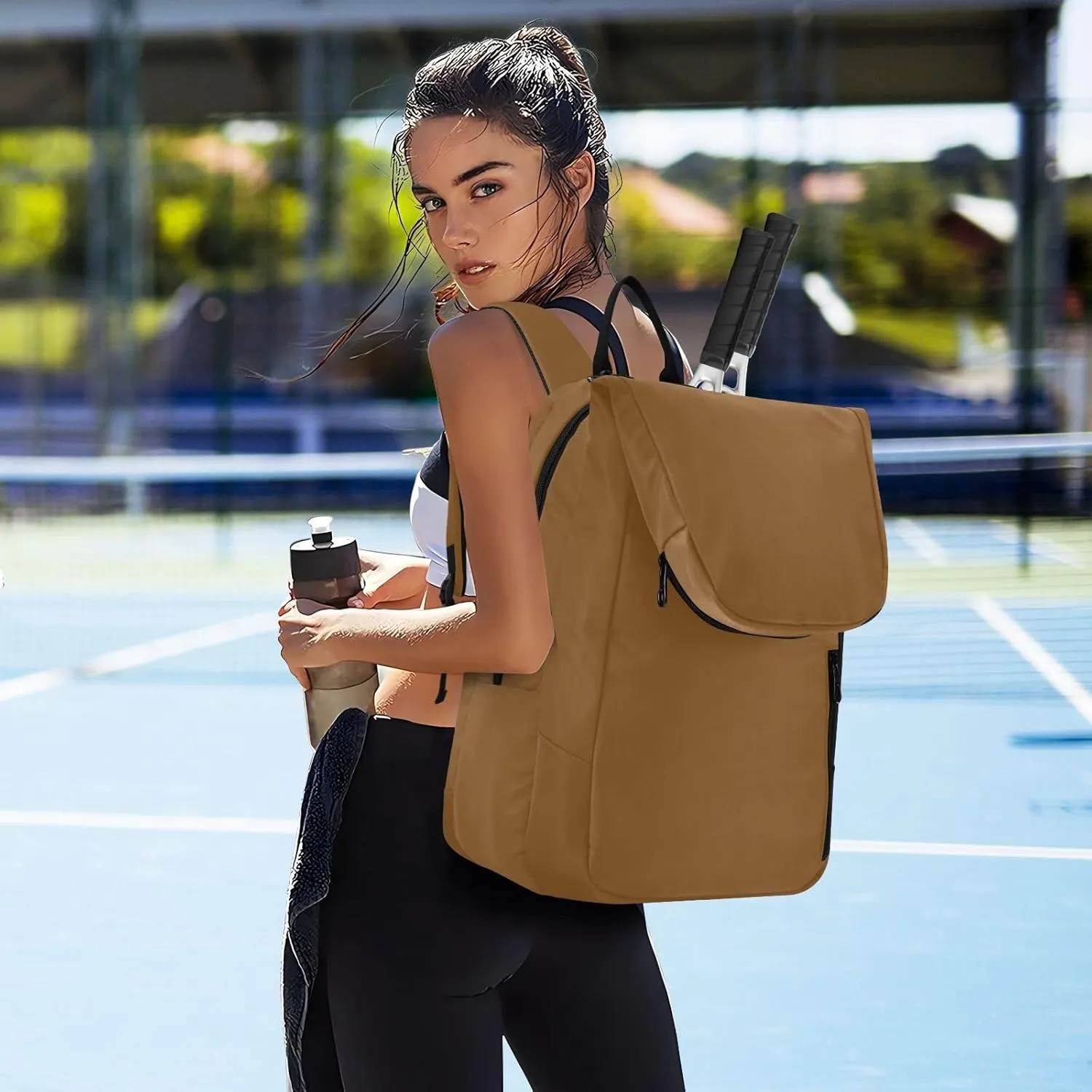 MCHIVER Tennis Bags for Men Women Tennis Backpack Hold 2 Rackets Pickleball Padel Bags 11.81 * 7.87 * 17.11in