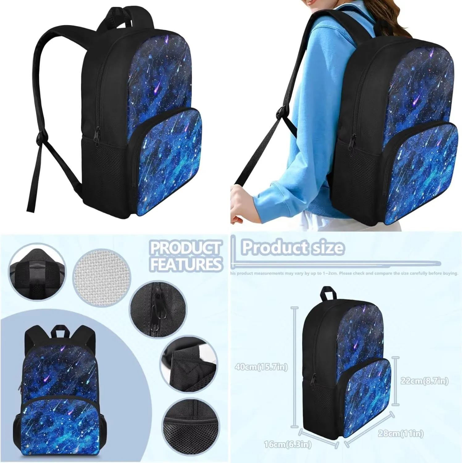 Meteoric Sky 3 Pcs Bag 5-8 Lightweight Toddler Backpack for Boys Preschool Backpack Tennis for Kids Boys 15'' Fit Sports Elementary School