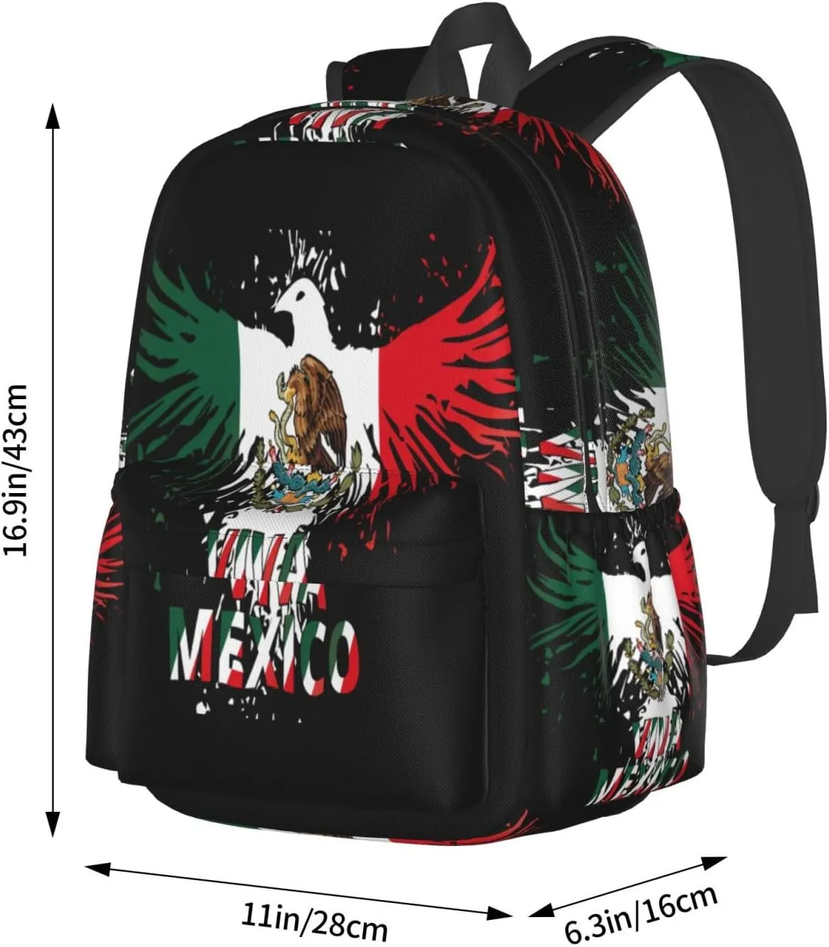 Mexico Eagle Mexican MX National Flags Laptop Backpack Work Travel Backpacks Business Rucksack Casual Outdoor Daypack with Adjustable Strap Bags for Sports Office Gym Hiking