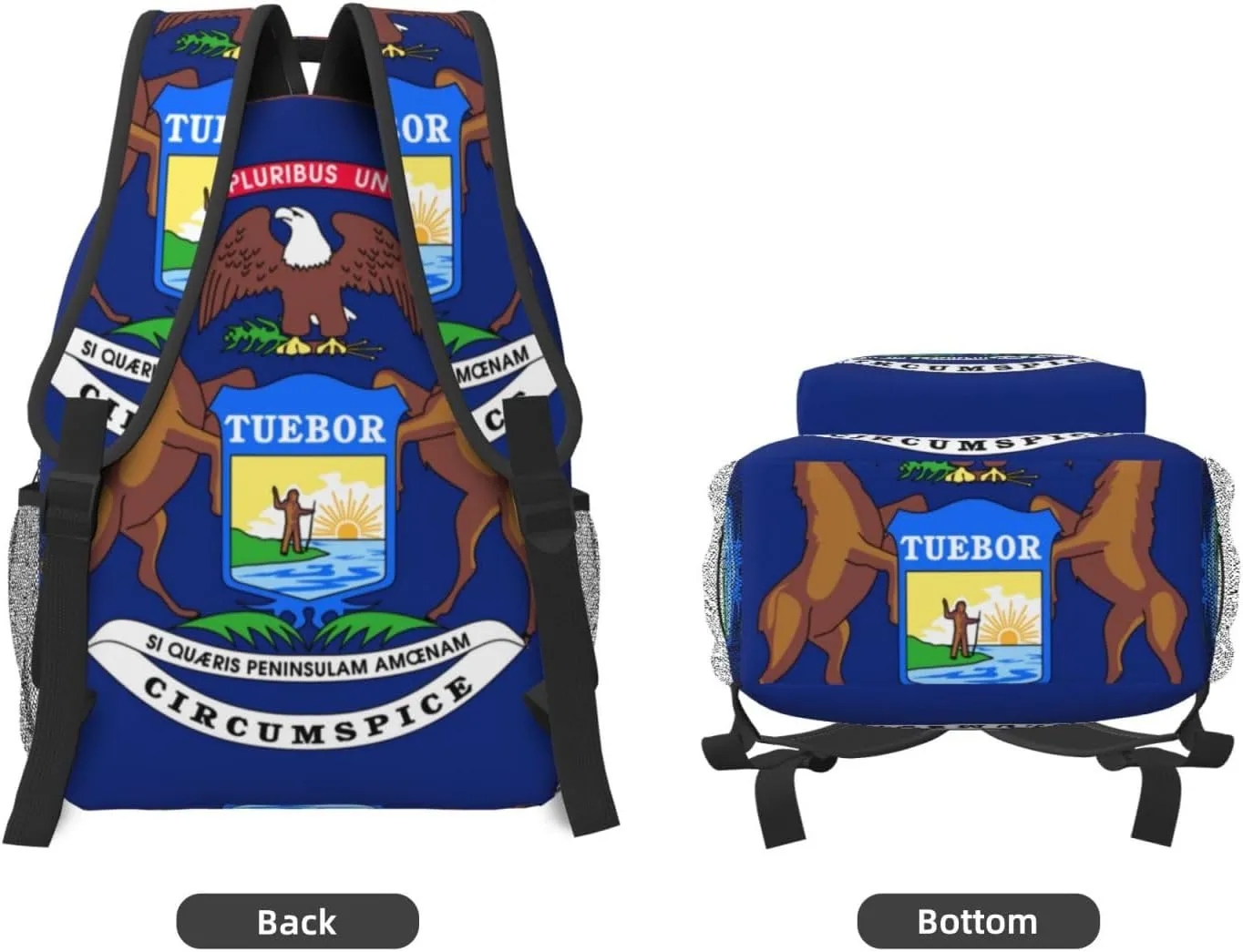 Michigan State Flag Backpacks For Women Men,Travel Laptop Back Pack 16.5 Inch,Work Bag Personal Item Book Bags