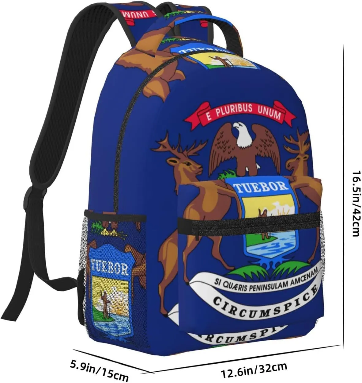 Michigan State Flag Backpacks For Women Men,Travel Laptop Back Pack 16.5 Inch,Work Bag Personal Item Book Bags