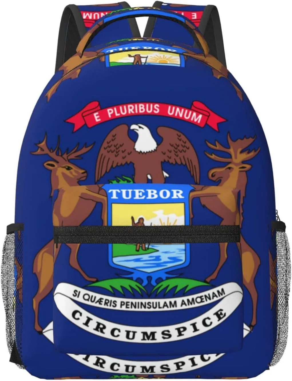 Michigan State Flag Backpacks For Women Men,Travel Laptop Back Pack 16.5 Inch,Work Bag Personal Item Book Bags