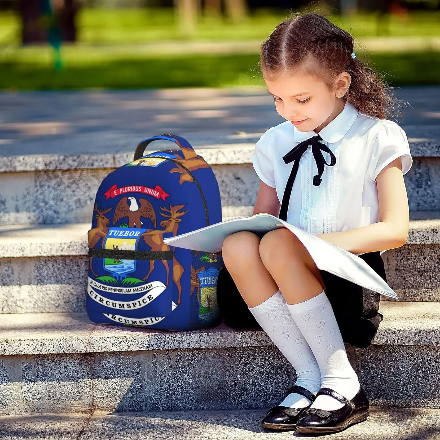 Michigan State Flag Backpacks For Women Men,Travel Laptop Back Pack 16.5 Inch,Work Bag Personal Item Book Bags