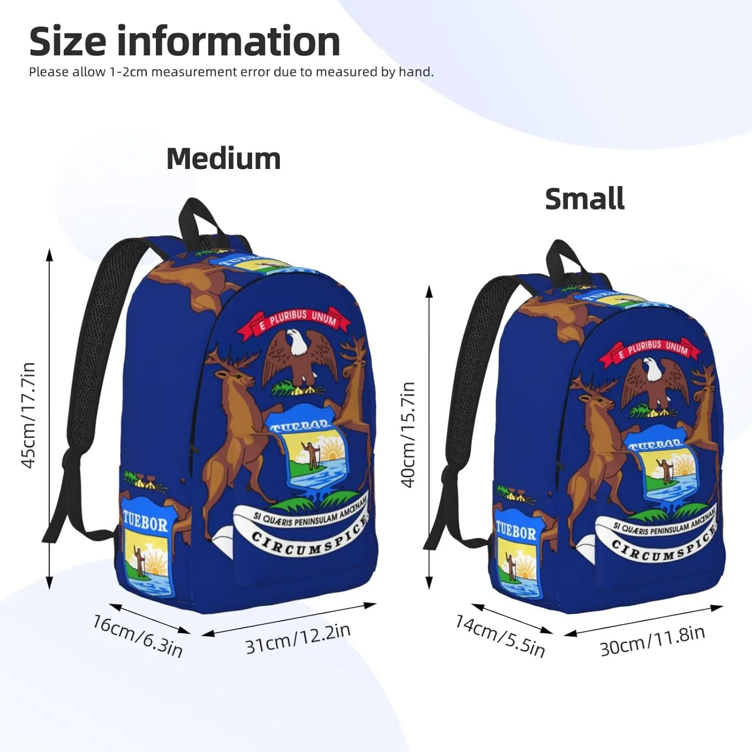 Michigan State Flag print Backpack Travel Backpacks for Women Men College Backpack Computer Bag for Travel