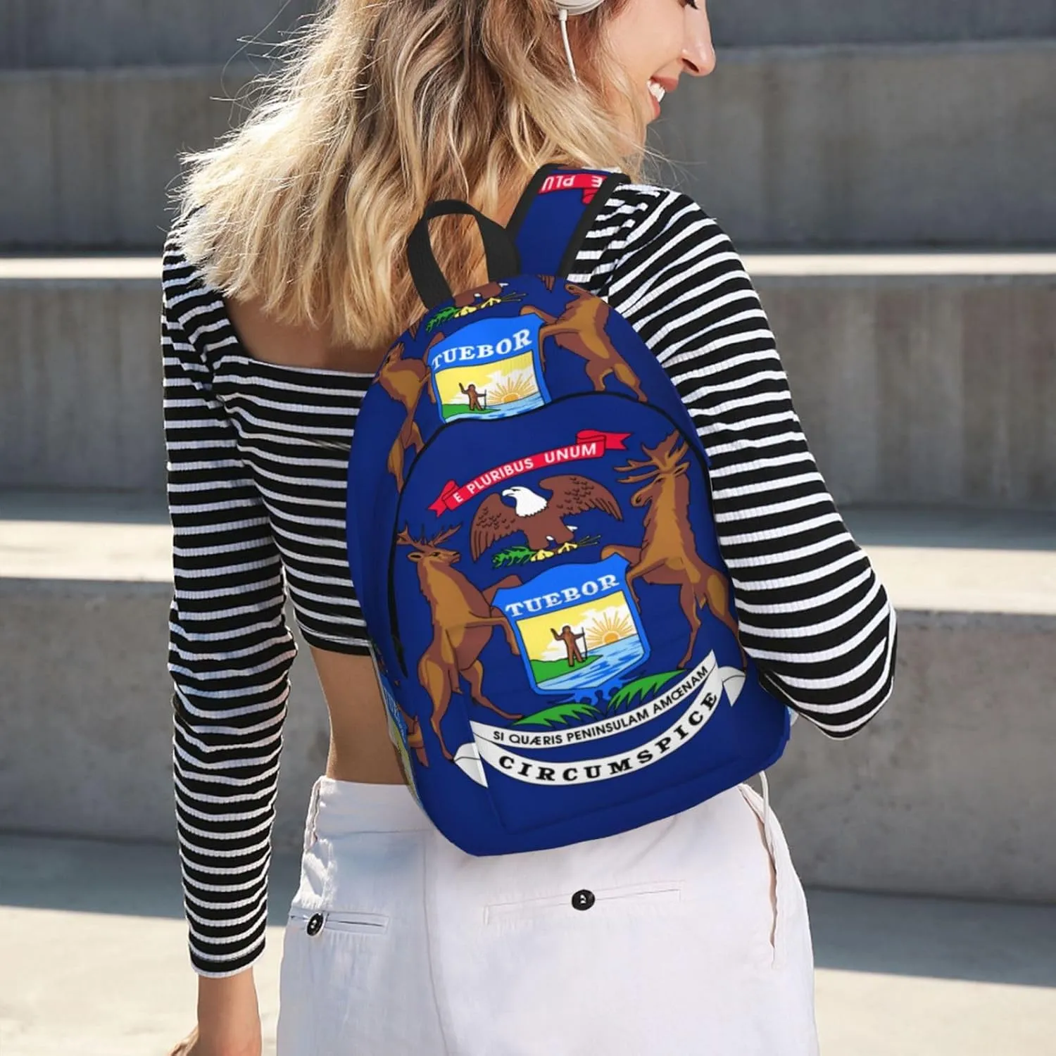 Michigan State Flag print Backpack Travel Backpacks for Women Men College Backpack Computer Bag for Travel