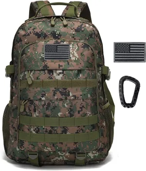 Military Tactical Backpack, 30L Hiking Daypack Water-Resistant 3 Day Assault Backpacks Molle Army Pack (Jungle Camo)