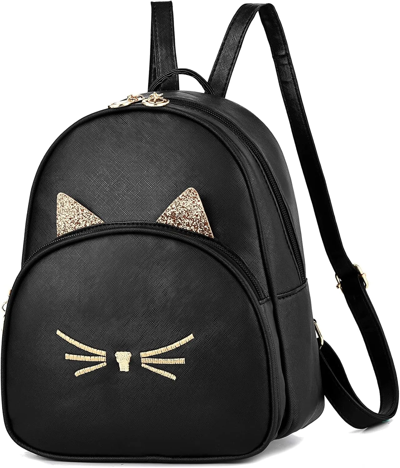 Mini Backpack Purse for Women Small Fashion Backpack for Ladies PU Leather Shoulder Backpacks with Cat Print