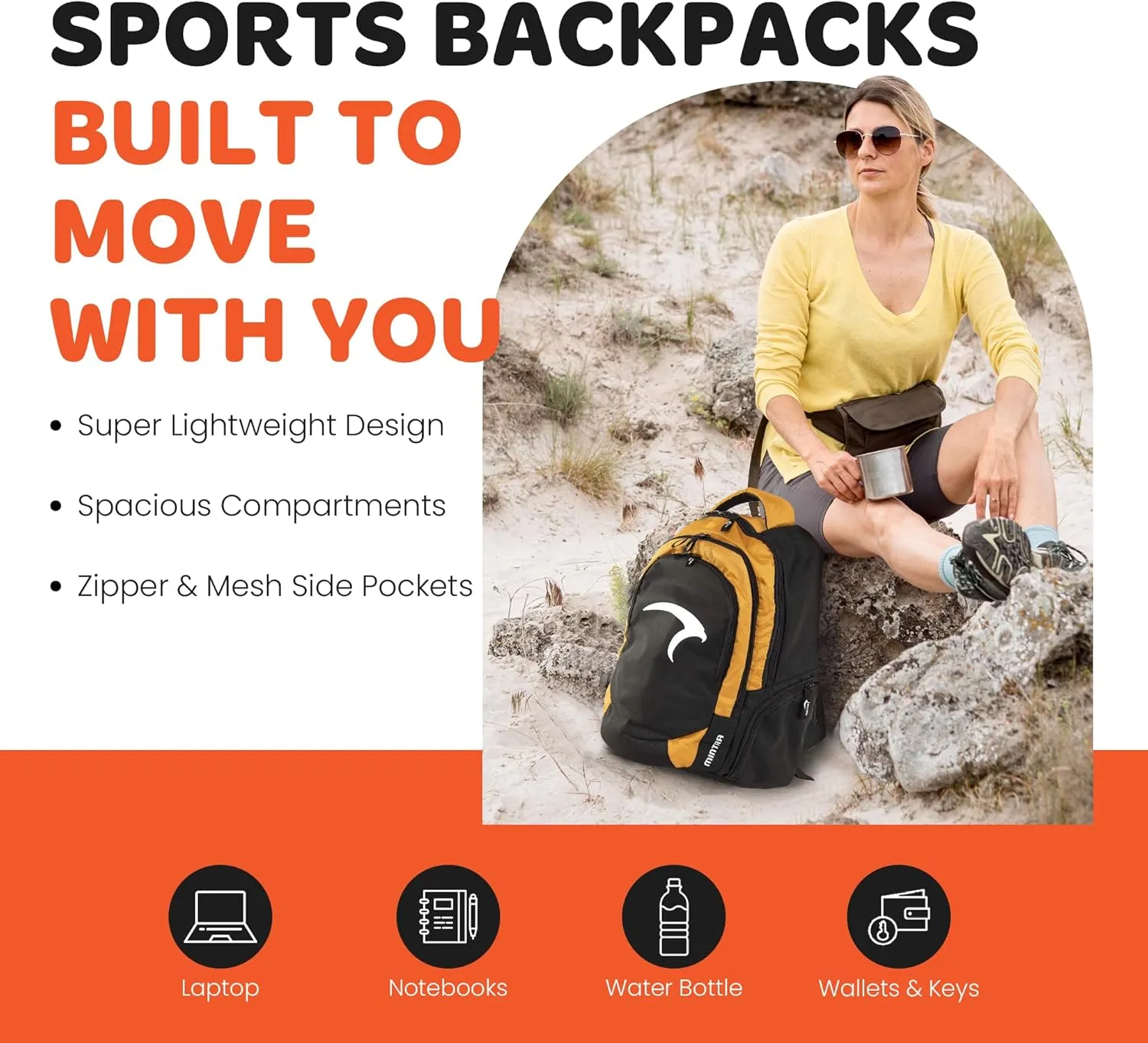 Mintra Sports Backpacks (Haute Red, Challenger)