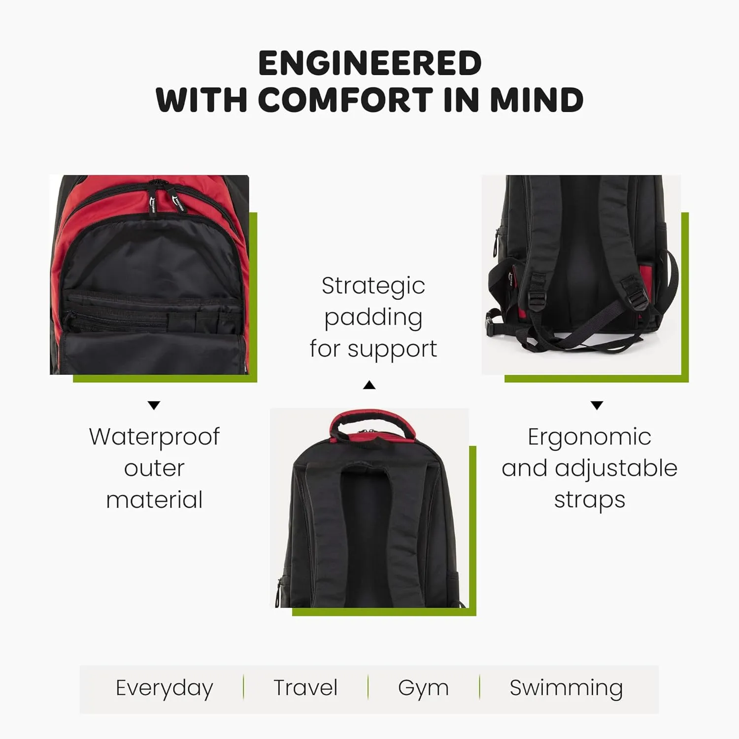 Mintra Sports Backpacks (Haute Red, Challenger)