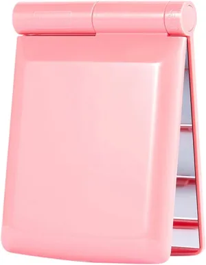 Mirror 1pcs 8 LED Lights Lamps Foldable Makeup Mirrors Cosmetic Hand Folding Portable Compact Pocket Mirror