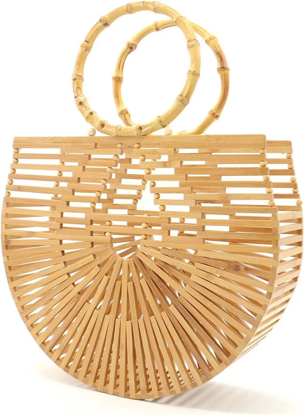 Miuco Womens Bamboo Handbags Handmade Purses Tote Bag