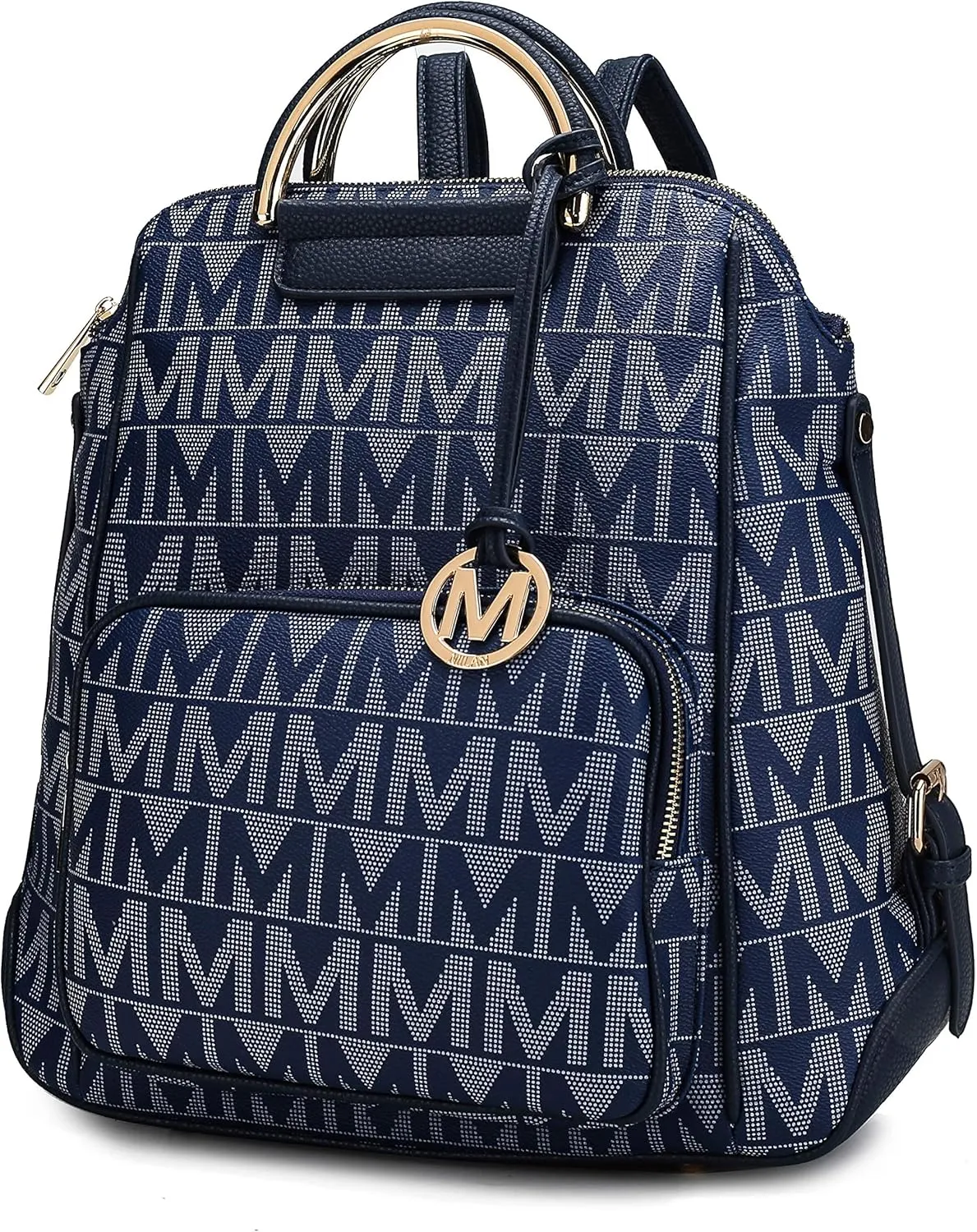 MKF Collection Signature Women Backpack, Vegan Leather Travel Bag Top-Handle Fashion Business Work Bag by Mia K