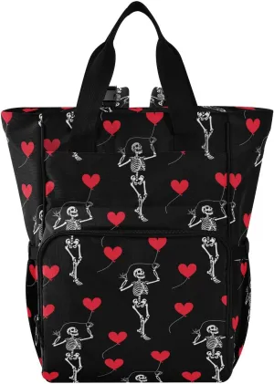 MNSRUU Diaper Bag Romantic Skull Gothic Diaper Bag Backpack Multifunction Travel Diaper Bag Tote Large Capacity Diaper Changing Backpacks for Moms Dads