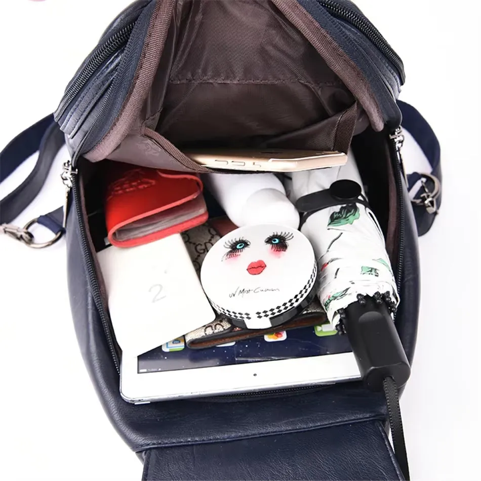 Modern Women Anti Theft Backpack Quality Leather School Shoulder Multifunction Backpack