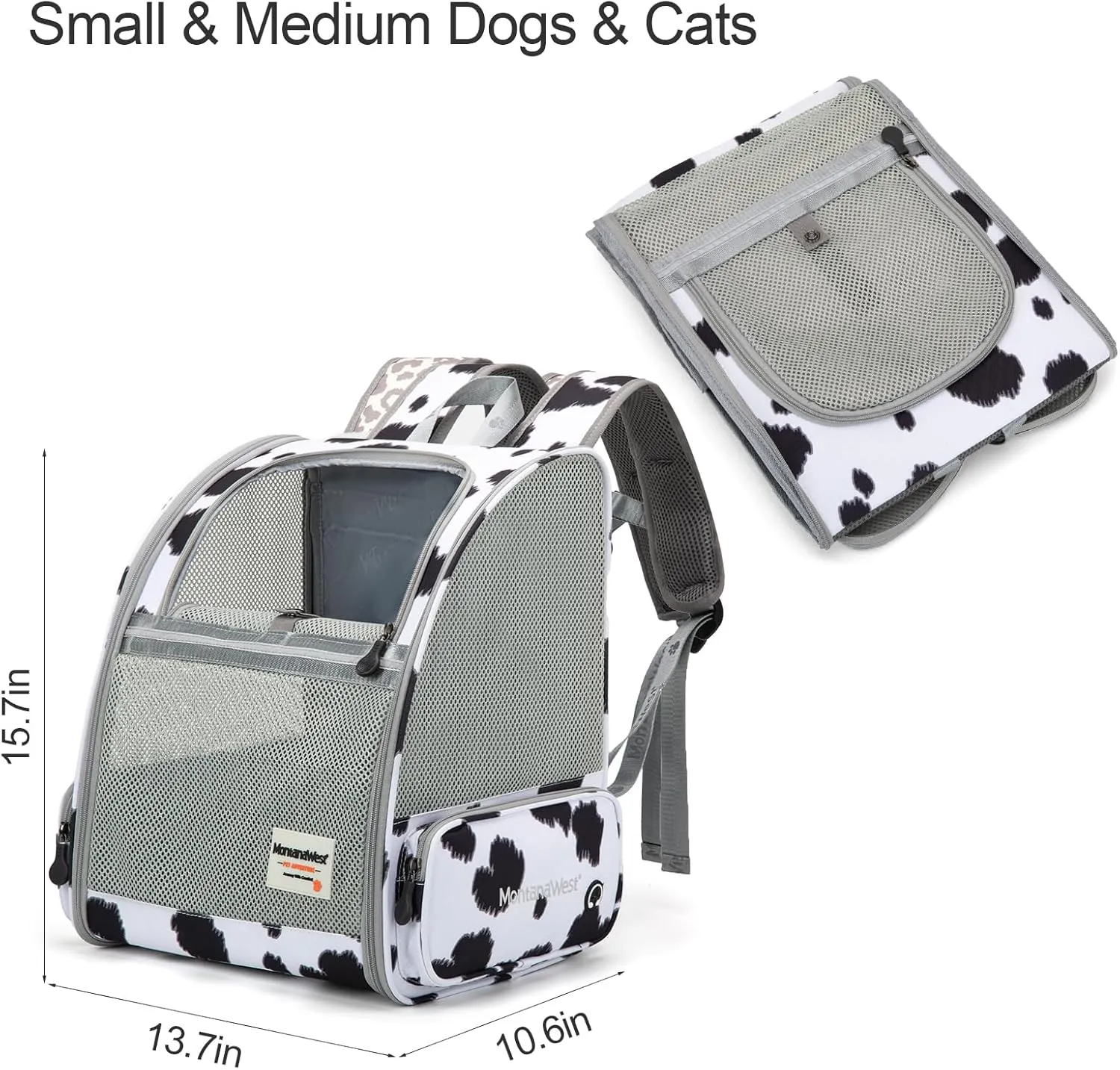 Montana West Cat Carrier Backpack for Small Medium Dog & Puppies with Breathable Mesh for Hiking Camping Backpack