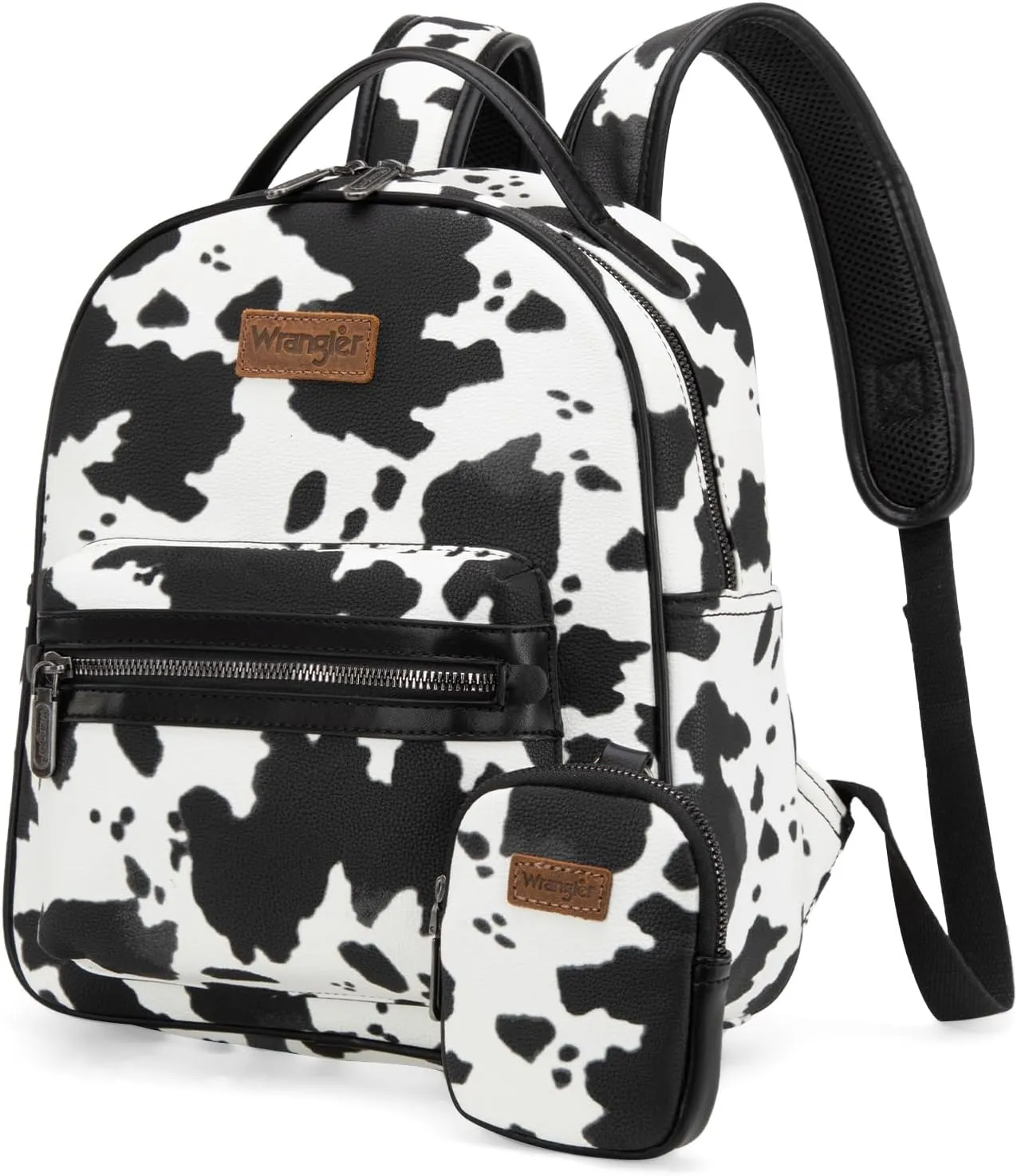 Montana West Wrangler Cow Print Backpack Cute Daypacks Large Bookbag Purse for Women WG133-8603BK