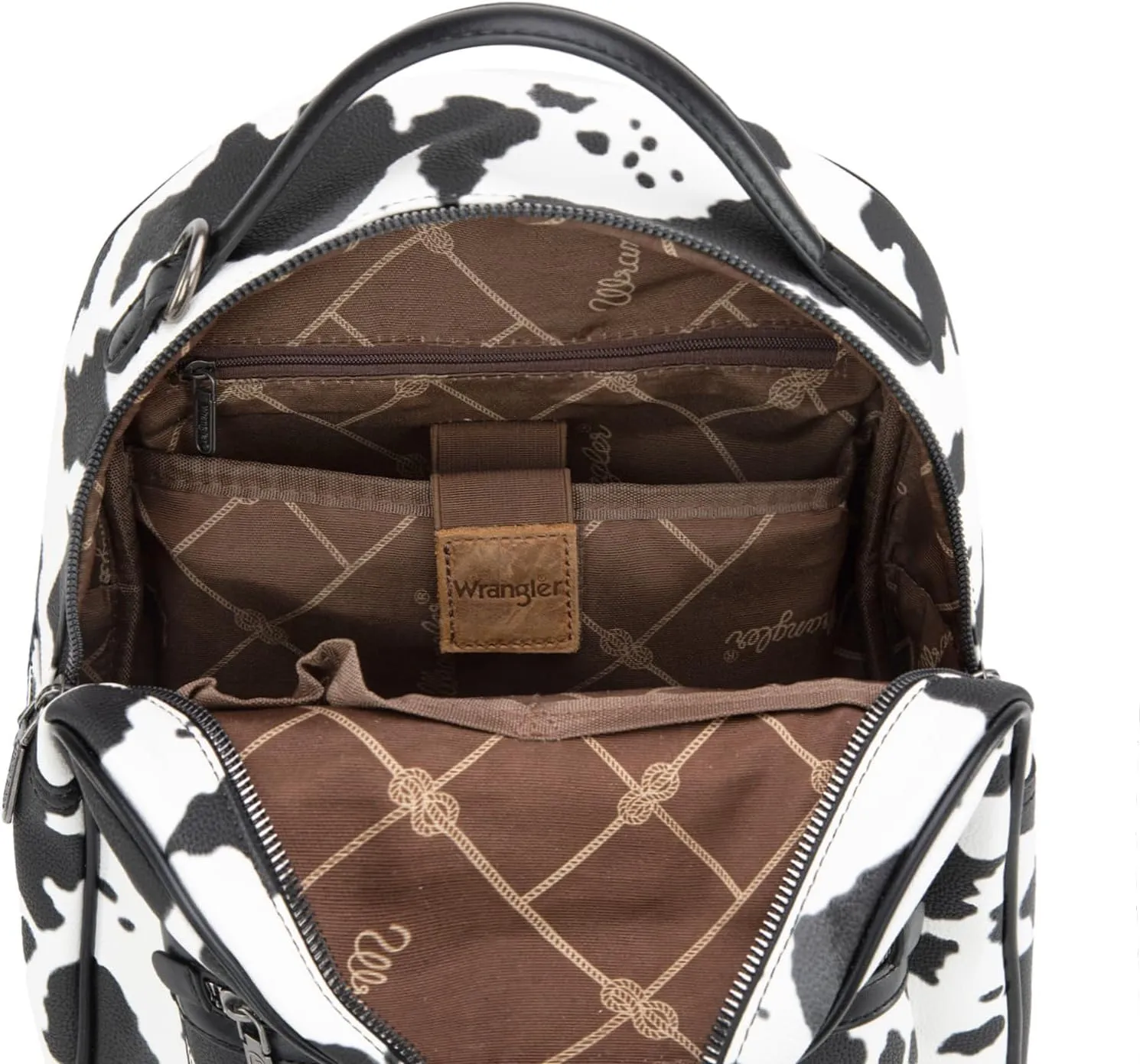 Montana West Wrangler Cow Print Backpack Cute Daypacks Large Bookbag Purse for Women WG133-8603BK